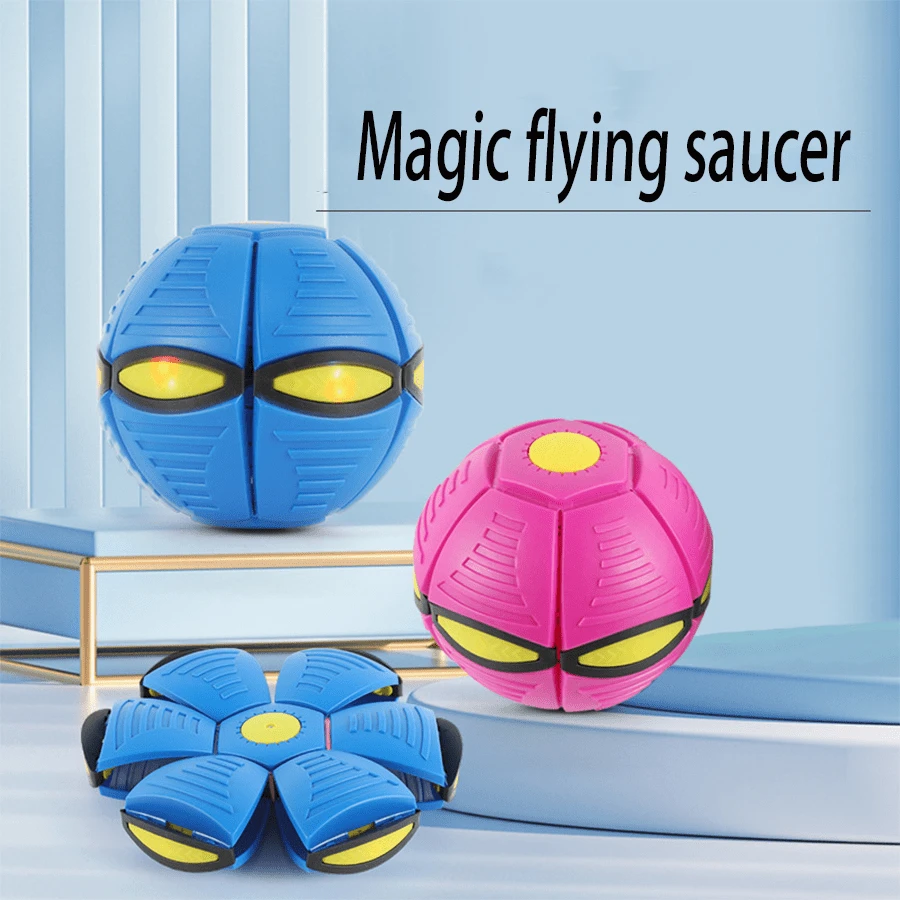 1pc Random Color Magic UFO Ball Foot Bounce Ball Flying Disc Resilient Transforming Toy Outdoor Sports Game Ball