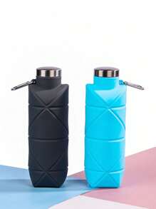 1入組750ml豪華防漏可摺疊水瓶，高品質矽膠水瓶，可摺疊防漏閥門可重複使用的矽膠可摺疊旅行水瓶，適用於健身露營徒步旅行 - 菱形矽膠杯 - 查看 6