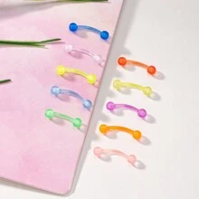 Bộ 10 màu UV Acrylic mềm Vòng lông mày dạ quang đẹp trai dễ thương, Unisex, thích hợp cho nhiều dịp đeo khác nhau - Nhiều màu - Xem 7