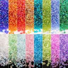 600 peças de Contas de Semente Coloridas e Folheadas Transparentes de Vidro de 3mm Materiais para Fazer Jóias Artesanais Para Pulseiras, Colares, Brincos, Bordados, Franjas, Roupas, Acessórios Para Fazer Jóias Femininas