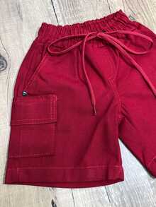 Young Boys Denim Shorts - Rojo - Ver 5