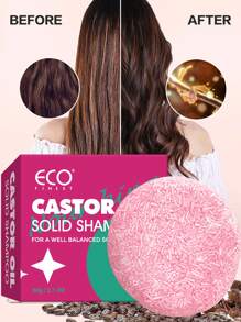 ECO FINEST 二合一蓖麻油洗发护发皂，清爽固体洗发皂，平衡干性头发 - 无塑料，固体洗发护发皂，富含植物精油 - 藕粉色 - 查看 9