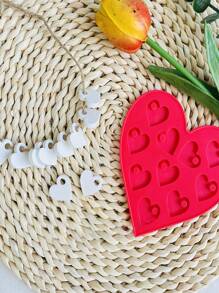 1 件情人节心形吊坠硅胶模具带孔，适用于 DIY 耳环、钥匙扣、珠宝制作、派对用品材料 - 白色 - 查看 8
