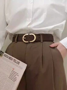Bộ 2 món thời trang mùa hè cho nữ thắt lưng mỏng khóa đối xứng áo sơ mi phù hợp mặc hàng ngày - Phong cách kết hợp-1 - Xem 2