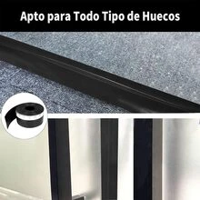 Tira de Sellado de Ventanas Autoadhesiva, Burlete Bajo Puerta, Adhesivo de Silicona para Sellar Espacios para Puertas de Ducha de Casa/Vidrio, Cinta Autoadhesiva Aislante, 5m*45mm (Marrón) - Negro - Ver 7