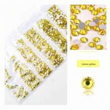 1728 Pcs Flat Back Crystal Glass Nail Art Rhinestones. 4#-12# 6 Sizes Mix DIY Decorations For Nails, Clothes, Bags, Hair Accessories, Cars, Beddings, Pendants, Etc. Suitable For Teenage Girls, Women Nail Art, Eye Makeup, Face Stickers, Jewelry Decoration Flat Back Rhinestones. 6 Bags Of Crystal Glass Flat Back Rhinestones. Nail Charms Nail Gems Nail Supplies