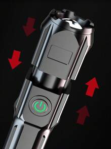 1pc High Power Rechargeable Flashlight, Mini Portable Zoomable LED Torchlight For Outdoor Camping, Night Work, Emergency And Search, Far-Reaching Home Emergency Light