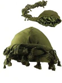 Retro Tassel Headband Twisted Turban Hat Personalized Hair Care Twist Tail Hat Halloween