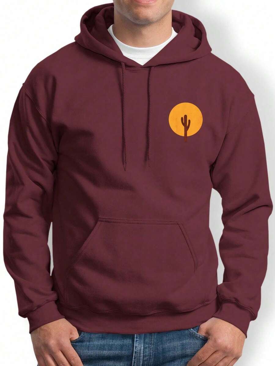 Men Sweatshirts - 酒紅色 - 查看 1