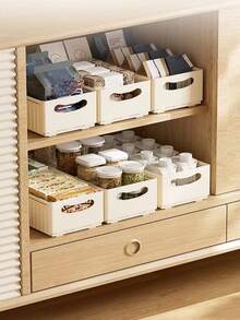 1 pieza Caja de almacenamiento expandible para escritorio, snack, artículos diversos y organización de la cocina - Albaricoque - Ver 6