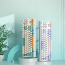ZIFRIEND ZA87 Mechanical Keyboard 87 Keys RGB Light Hotswap N-Key Rollover Linear Switch Wire Gaming Keyboard - White+Purple - View 7