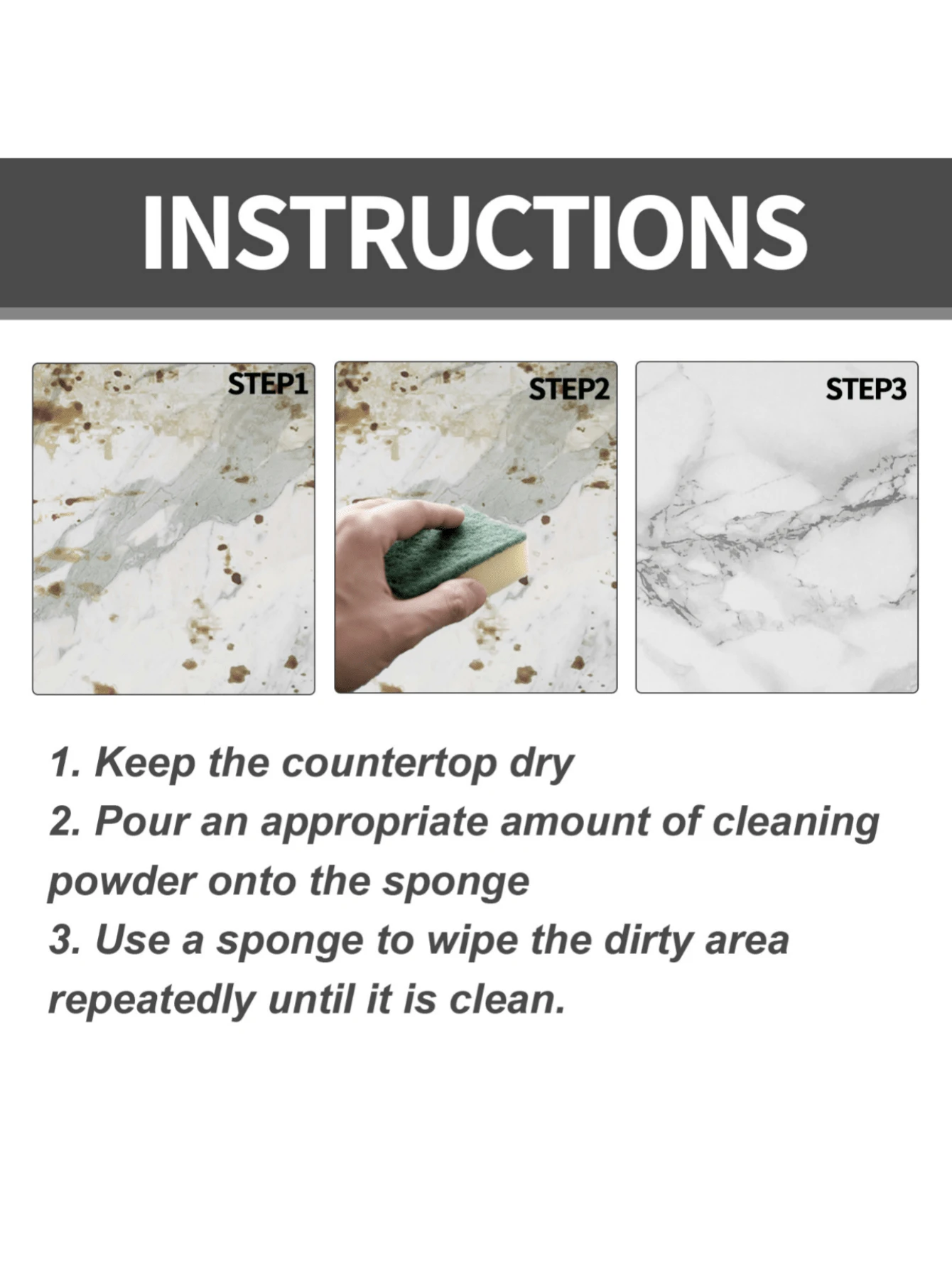 Jaysuing Stone Cleaning Powder For Removing Stains From Marble, Ceramic