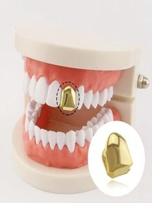 Grillz Unitário Banhado A Ouro 18k Capa Para Dente Hip-hop