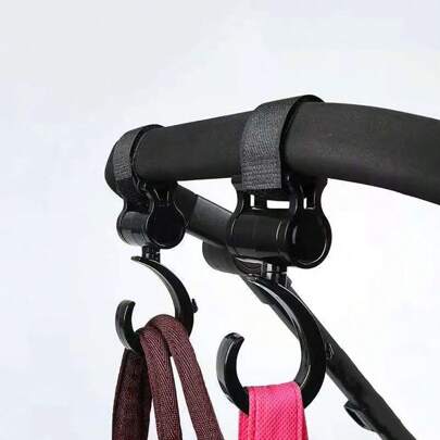 1 件多功能可旋转婴儿车挂钩，通用婴儿手推车衣架，婴儿车配件