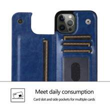 Luxury Durable Leather Wallet Phone Case Compatible With IPhone 16e 16 15 14 13 12 11 Pro Max SE X XR XS Max 8 7 6 6S Plus Compatible With Samsung Galaxy S25 S24 S23 S22 S21 S20 Ultra A13 A14 A15 A35 A53 A54 A55 S23 FE S24 FE Kickstand Credit Card Slots Holder Shockproof Phone Cover Waterproof Anti-Fall Scratch Resistant