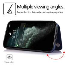 Luxury Durable Leather Wallet Phone Case Compatible With IPhone 16e 16 15 14 13 12 11 Pro Max SE X XR XS Max 8 7 6 6S Plus Compatible With Samsung Galaxy S25 S24 S23 S22 S21 S20 Ultra A13 A14 A15 A35 A53 A54 A55 S23 FE S24 FE Kickstand Credit Card Slots Holder Shockproof Phone Cover Waterproof Anti-Fall Scratch Resistant