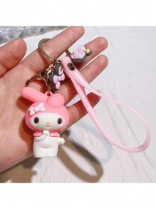 卡通创意玩偶钥匙扣硅胶微型汽车钥匙圈挂件情侣礼物背包挂件适合日常使用圣诞节 - 彩色 - 查看 11