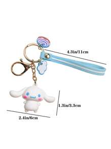 卡通创意玩偶钥匙扣硅胶微型汽车钥匙圈挂件情侣礼物背包挂件适合日常使用圣诞节 - 彩色 - 查看 3