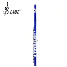 LADE Classic 16-Hole Closed-Hole Flute: Lacquered Nickel-Plated Brass, Perfect Musician's Gift - With Cleaning Kit & Leather Case