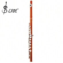 LADE Classic 16-Hole Closed-Hole Flute: Lacquered Nickel-Plated Brass, Perfect Musician's Gift - With Cleaning Kit & Leather Case