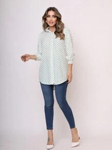 Women Blouses - 綠色 - 查看 2