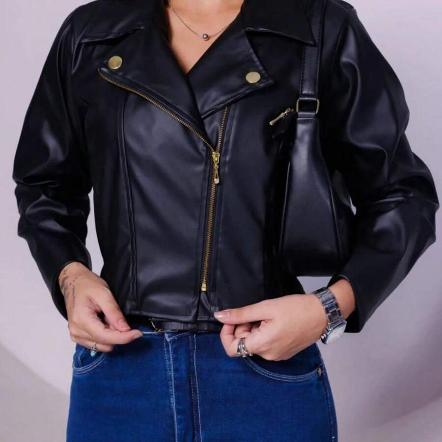 Jaqueta Cropped Courinho C/Zíper Lançamento