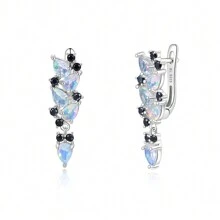 One Pair Of Shinning Opal Earrings Natural 2.5ct Gemstones Fine Jewelry For Women Nice Birthday Gift Holiday