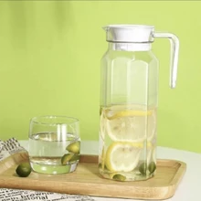 Commercial Cold Water Pitcher, Heat-Resistant Vertical Stripe Iced Tea Pitcher For Restaurant, Plastic Durable Duckbill Water Jug For Home Use - Brown - View 5