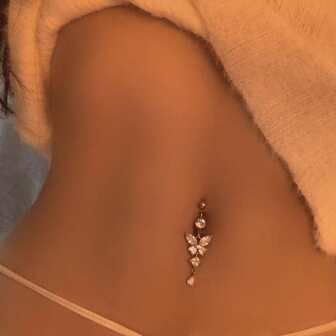 1Pc Butterfly Belly Button Ring Small/Big Navel Ring For Woman