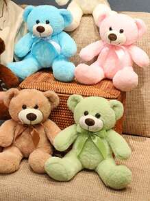 Molutian Christmas Decoration 25cm/9.84in Bear Plush Toy Comfortable Hugable Bear Plush Toy 3 Colors - Anime Style Multi-Occasion Gift Room Decor Birthday Party Gift Romantic New Year Gift Valentine's Day Gift For Family And Friends,Home Decoration