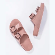 Zaxy Women Flip-Flops - Nude with Glitter - View 2