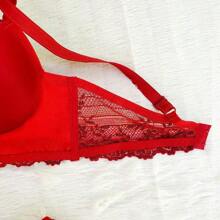 Plus Size Bra & Panty Sets - Rojo - Ver 2