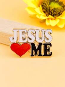1 Stück elegante "JESUS LIEBT MICH" Buchstaben Legierung Brosche, vielseitig einsetzbare Dekoration für Kleidung, Rucksack, geeignet für den täglichen Gebrauch, Versammlungen, Feste, Party Accessoires zum Valentinstag