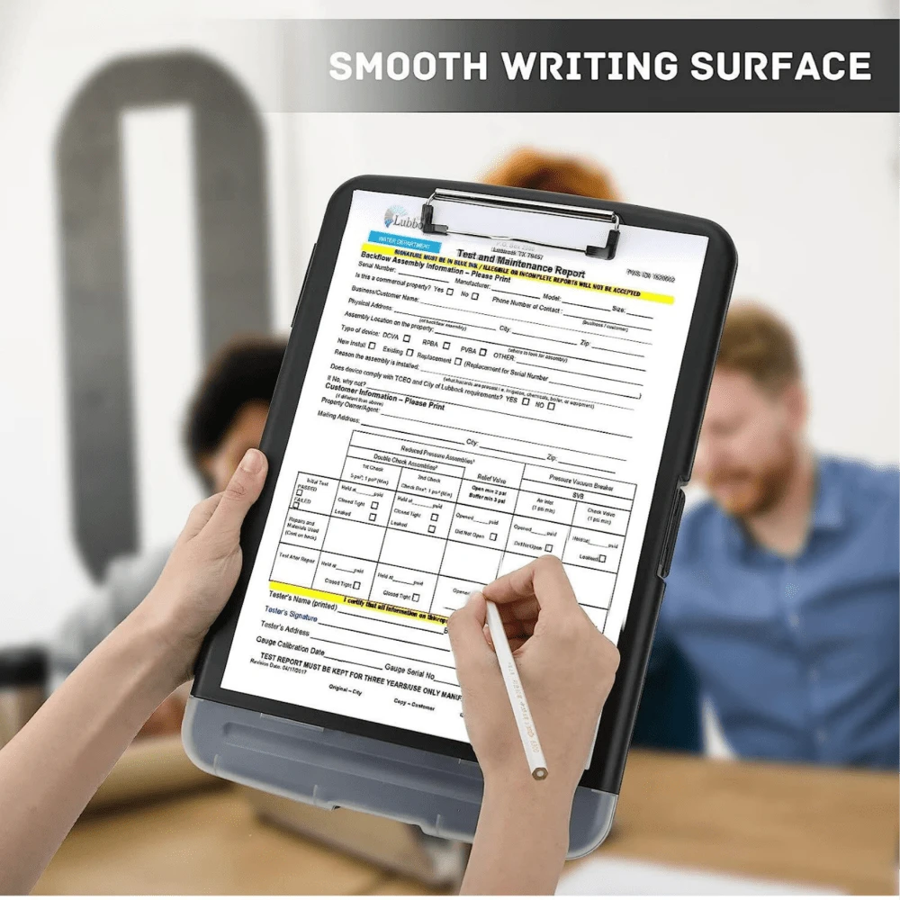 1pc Thickened Storage Clipboard With Pen Slot, Waterproof Document Box, A4 Writing Pad With Pen Slot, Multifunctional Paper Storage File Box, Ideal For Studying, Office Filing, Hospital Personnel Use, Convenient For Traveling - Multicolor - View 1