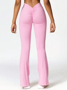 MASKERT 女士瑜伽、健身、休闲、运动裤，喇叭裤，跑步高腰，速干，提臀，瑜伽裤，高弹力，亲肤紧身裤