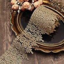 ZNZAKKA 1yard Golden Lace Trim Vintage Crochet Lace Ribbon Craft Lace For Sewing, Gift Package Wrapping, Bridal Wedding Decoration, Scrapbooking Supplies ,Crafts And Sewing Costume Or Jewelry - Gold - View 3