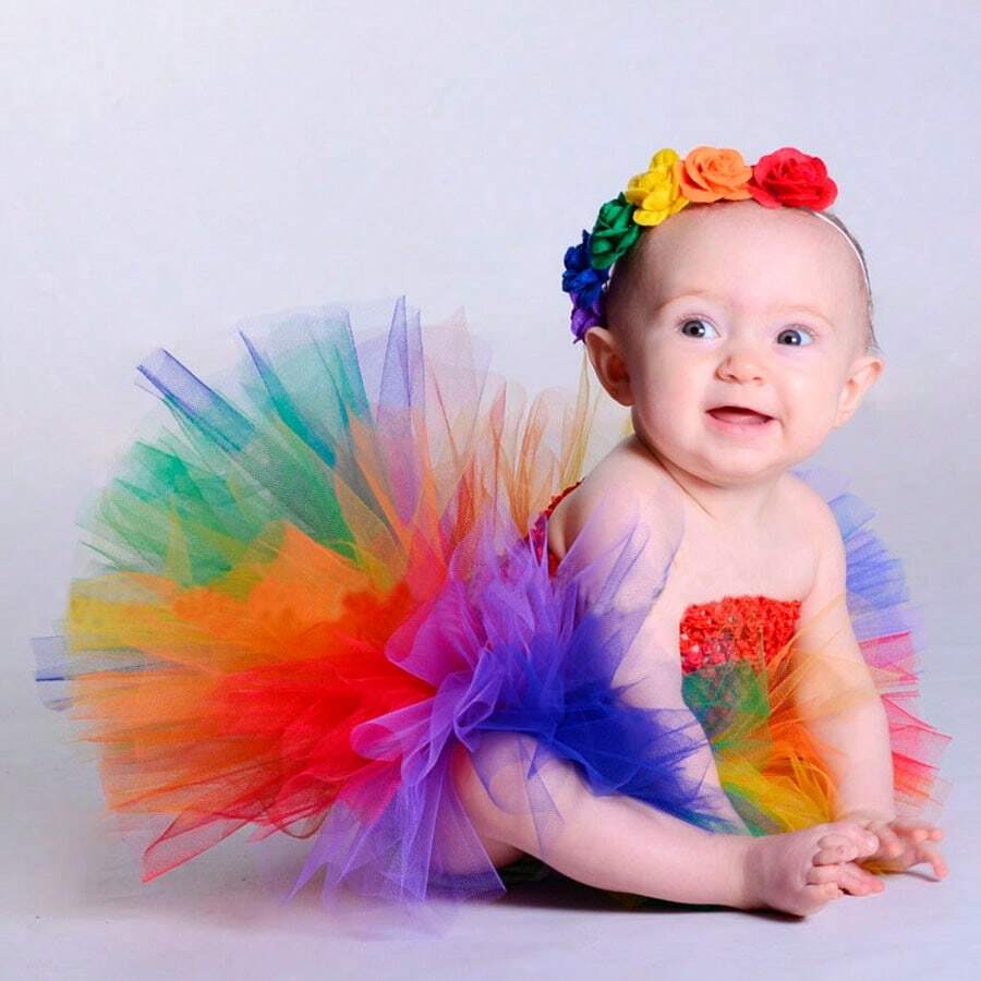 2 Stück/Set Neugeborenen Fotografie Requisiten Outfits Baby Tüllrock Süße Schleife Kopfbedeckung und Spitzenoverall Blumen Haarband Sets für Säuglinge Baby Mädchen Foto Requisiten