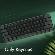 Set de teclas translúcidas negras y grises de 105 teclas, perfil OEM, material de PBT transparente. Teclas compatibles solamente con teclados mecánicos Cherry y Gateron con 61, 87 o 104 teclas. - negro gris - Ver 1