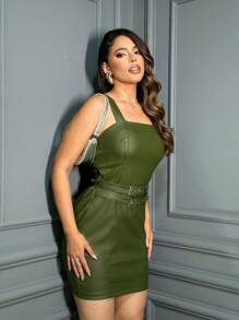 Women Dresses - Army Green - View 2