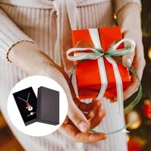6/12/24pcs Classic Black Paper Jewelry Gift Box For Necklace, Ring, Perfect For Festival Gift Packaging - Black - View 9