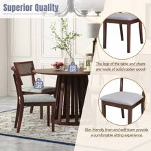 Nestfair 5-Piece Retro Dining Set With 4 Upholstered Chairs