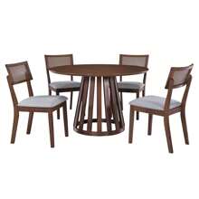 Nestfair 5-Piece Retro Dining Set With 4 Upholstered Chairs