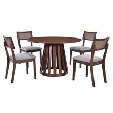 Nestfair 5-Piece Retro Dining Set With 4 Upholstered Chairs