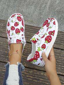 Ngoại Thương Plus Size 36-43 Thời Trang Mùa Xuân Mới Thu Đông Trắng Đỏ Dâu Giày Thể Thao Thông Thường Giày Thể Thao Nữ Nhẹ Chống Trượt Để Sử Dụng Ngoài Trời Hàng Ngày - Nhiều màu - Xem 2