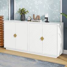 Nestfair Modern Functional Large Storage Space Sideboard With Wooden Triangular Handles And Adjustable Shelves