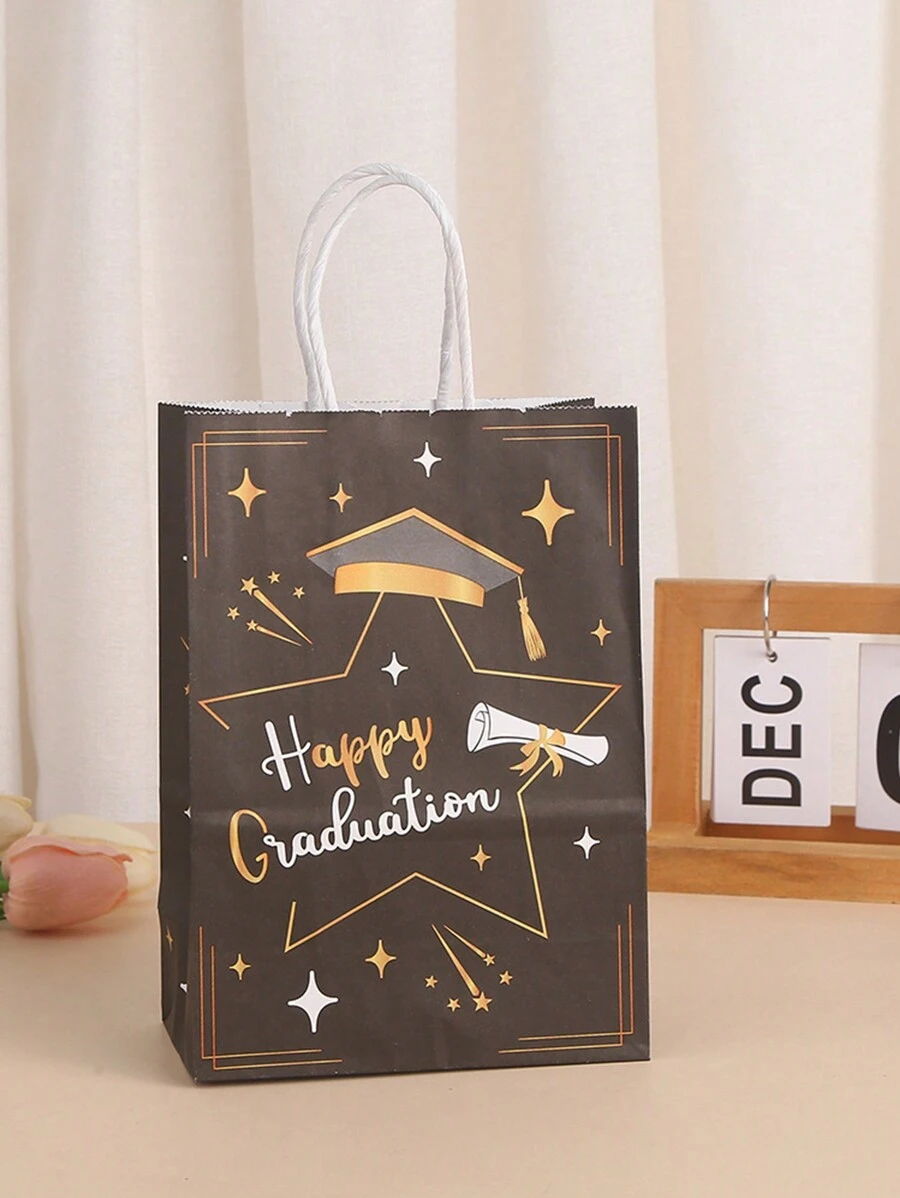 8 piezas Bolsas de regalo para graduación, bolsas de tote para ceremonia de graduación, bolsas de embalaje para recuerdos de fiesta de graduación - Multicolor - Ver 1