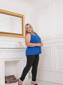 Plus Size Blouses - 寶藍色 - 查看 5