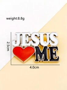1 Stück elegante "JESUS LIEBT MICH" Buchstaben Legierung Brosche, vielseitig einsetzbare Dekoration für Kleidung, Rucksack, geeignet für den täglichen Gebrauch, Versammlungen, Feste, Party Accessoires zum Valentinstag
