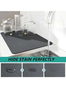 1 Peça Tapete Absorvente Super Absorvente Para Cozinha, Tapete Antiderrapante Para Escorrer Café e Pratos, Tapete de Secagem Rápida Para Banheiro, Tapete Para Louças