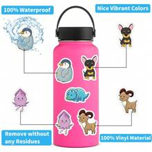 100PCS Pegatinas animales lindos originales Vinilo Estética a prueba de agua Pegatinas Álbum de recortes, Diario, Portátil, Parachoques, Patineta, Botellas de agua, Computadora, Teléfono, Dibujos animados, Sombrero duro, Pegatinas y calcomanías de coche